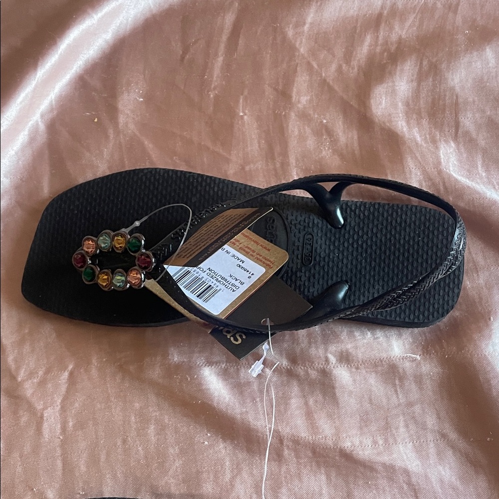 Havaianas Black Sandals with Multicolor Accents